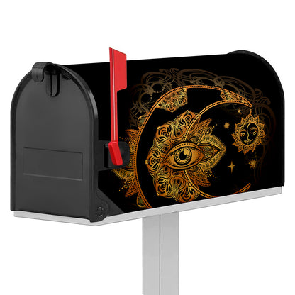 Bohemian Sun And Moon Print Mailbox Cover