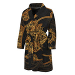 Bohemian Sun And Moon Print Men's Bathrobe