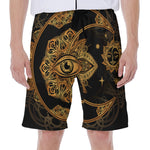 Bohemian Sun And Moon Print Men's Beach Shorts