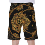 Bohemian Sun And Moon Print Men's Beach Shorts