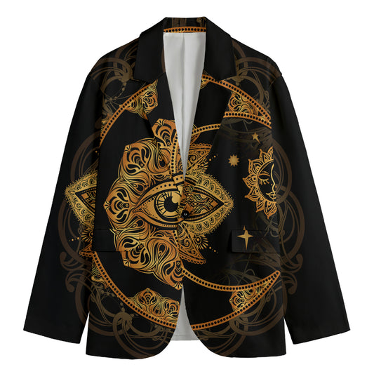 Bohemian Sun And Moon Print Men's Blazer