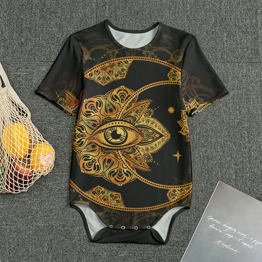 Bohemian Sun And Moon Print Men's Bodysuit