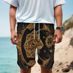Bohemian Sun And Moon Print Men's Cargo Shorts