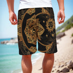Bohemian Sun And Moon Print Men's Cargo Shorts