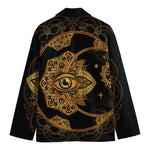 Bohemian Sun And Moon Print Men's Cotton Blazer