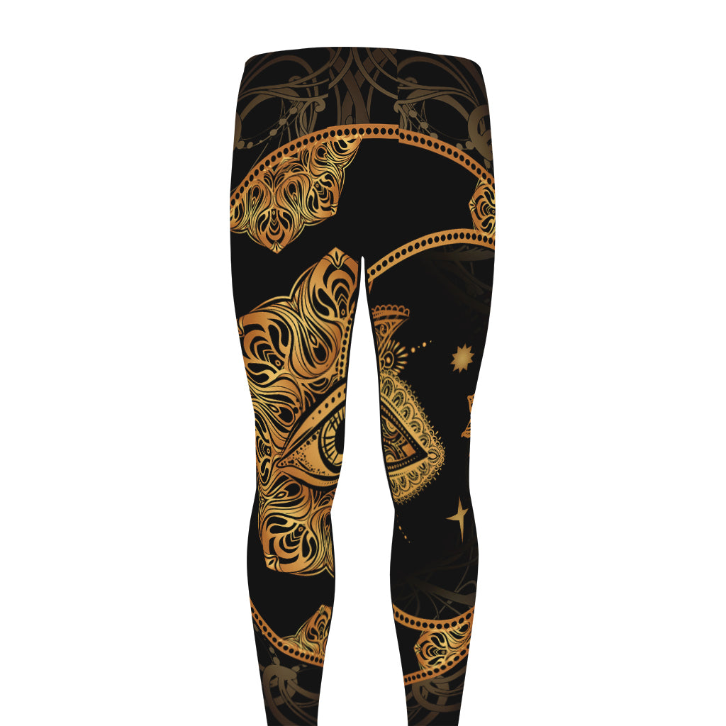 Bohemian Sun And Moon Print Men's leggings