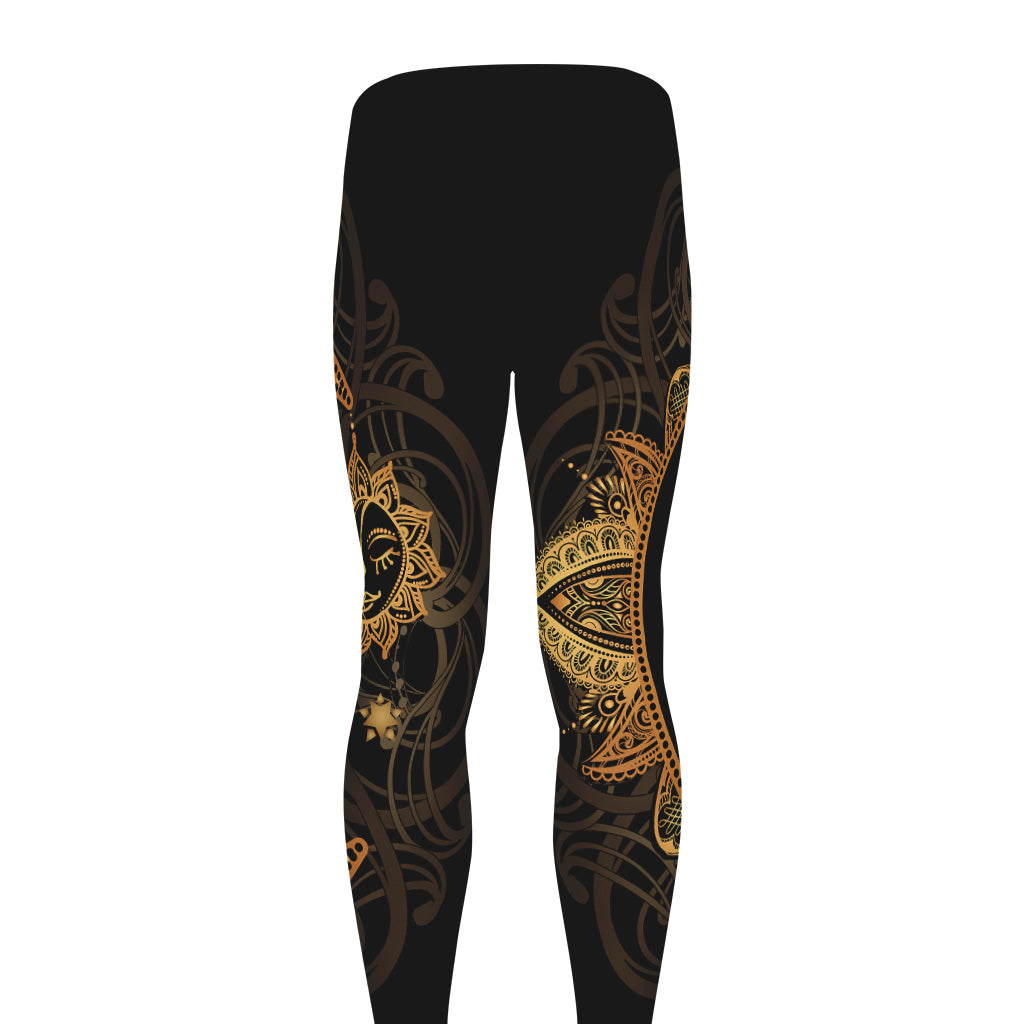 Bohemian Sun And Moon Print Men's leggings