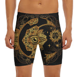 Bohemian Sun And Moon Print Men's Long Boxer Briefs