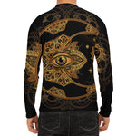 Bohemian Sun And Moon Print Men's Long Sleeve Rash Guard