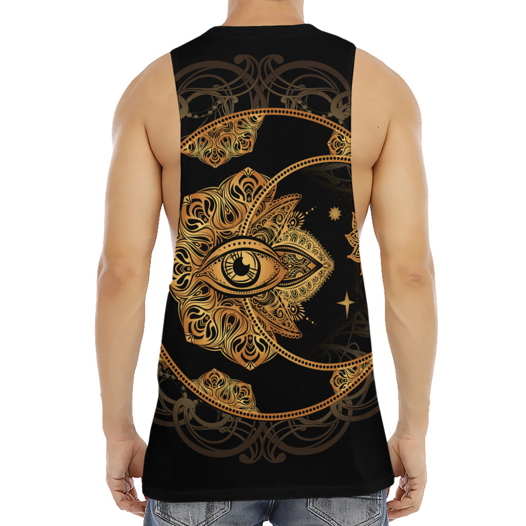 Bohemian Sun And Moon Print Men's Muscle Tank Top