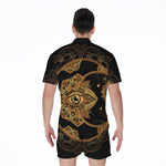 Bohemian Sun And Moon Print Men's Rompers