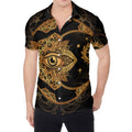 Bohemian Sun And Moon Print Men's Shirt