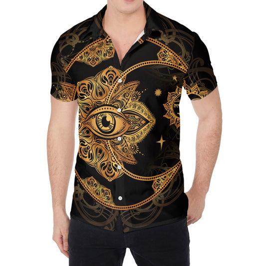 Bohemian Sun And Moon Print Men's Shirt