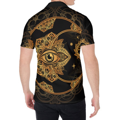 Bohemian Sun And Moon Print Men's Shirt
