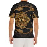 Bohemian Sun And Moon Print Men's Short Sleeve Rash Guard