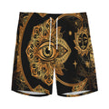 Bohemian Sun And Moon Print Men's Athletic Shorts
