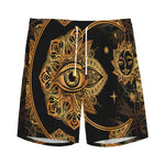 Bohemian Sun And Moon Print Men's Sports Shorts