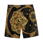 Bohemian Sun And Moon Print Men's Sports Shorts