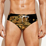 Bohemian Sun And Moon Print Men's Swim Briefs
