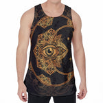 Bohemian Sun And Moon Print Men's Velvet Tank Top