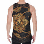 Bohemian Sun And Moon Print Men's Velvet Tank Top