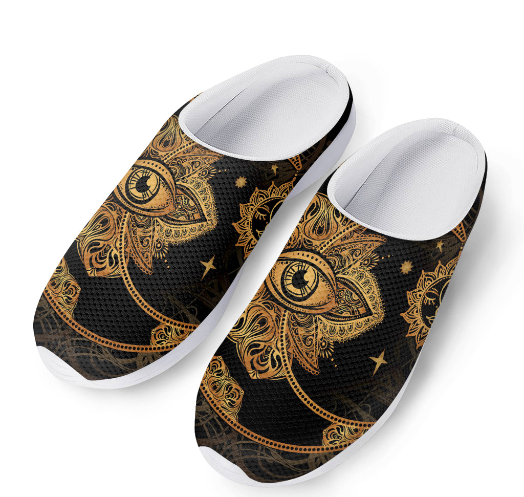 Bohemian Sun And Moon Print Mesh Casual Shoes