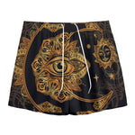 Bohemian Sun And Moon Print Mesh Shorts