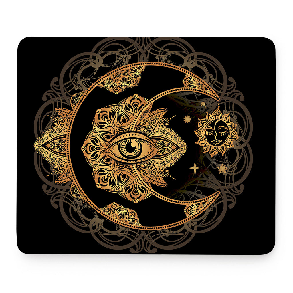Bohemian Sun And Moon Print Mouse Pad