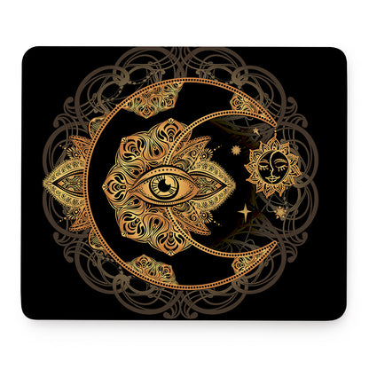 Bohemian Sun And Moon Print Mouse Pad