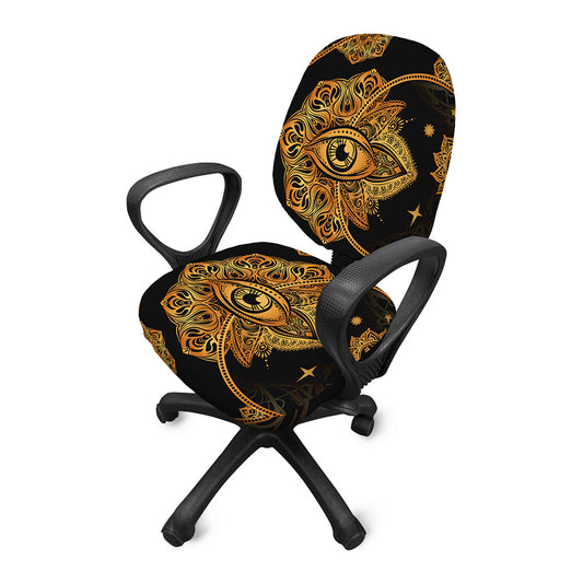 Bohemian Sun And Moon Print Office Chair Cover