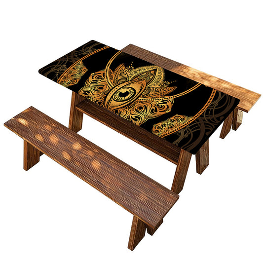 Bohemian Sun And Moon Print Picnic Table Cover