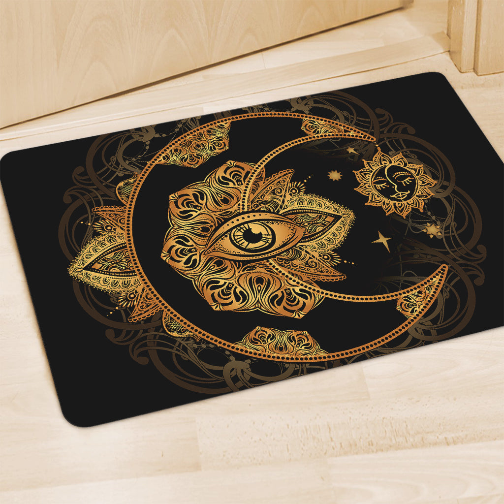 Bohemian Sun And Moon Print Polyester Doormat