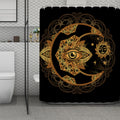 Bohemian Sun And Moon Print Polyester Shower Curtain