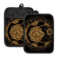 Bohemian Sun And Moon Print Pot Holders With Pocket