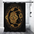 Bohemian Sun And Moon Print Premium Shower Curtain