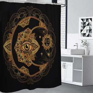 Bohemian Sun And Moon Print Premium Shower Curtain