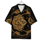 Bohemian Sun And Moon Print Rayon Hawaiian Shirt