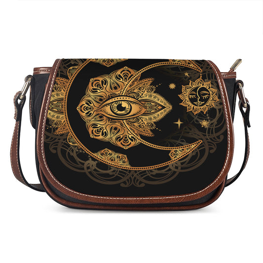 Bohemian Sun And Moon Print Saddle Bag