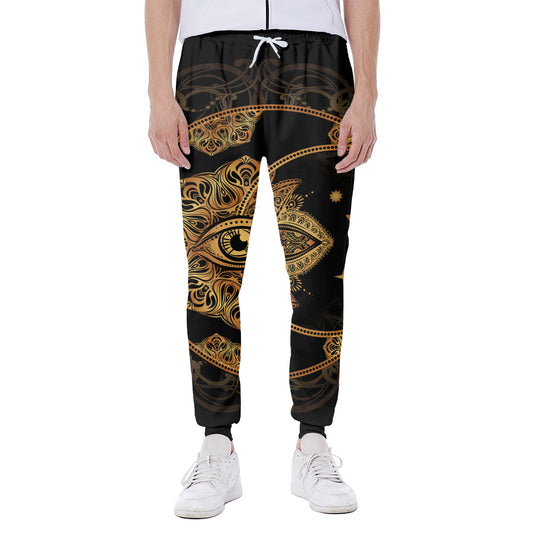 Bohemian Sun And Moon Print Scuba Joggers