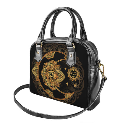 Bohemian Sun And Moon Print Shoulder Handbag