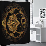 Bohemian Sun And Moon Print Shower Curtain