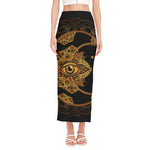 Bohemian Sun And Moon Print Side Slit Maxi Skirt