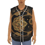 Bohemian Sun And Moon Print Sleeveless Baseball Jersey