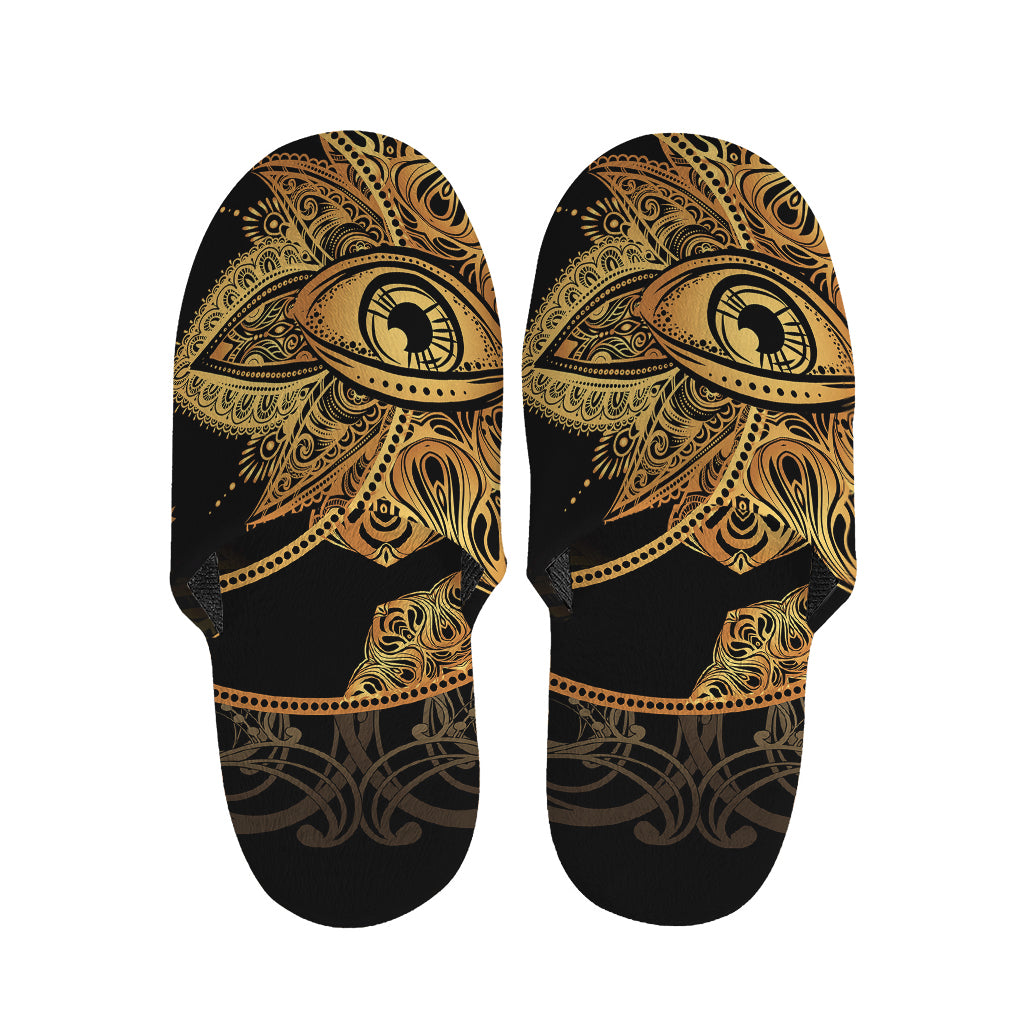 Bohemian Sun And Moon Print Slippers