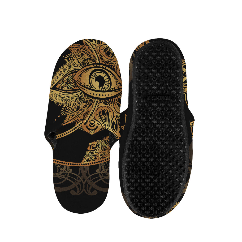 Bohemian Sun And Moon Print Slippers