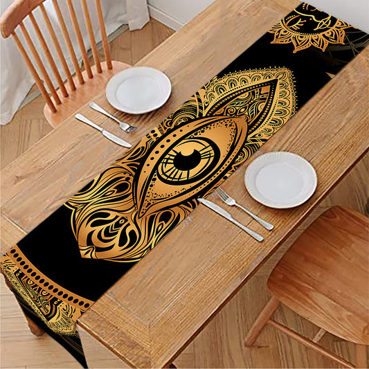 Bohemian Sun And Moon Print Table Runner