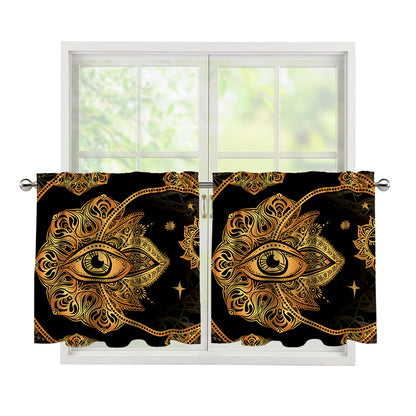 Bohemian Sun And Moon Print Tier Curtains