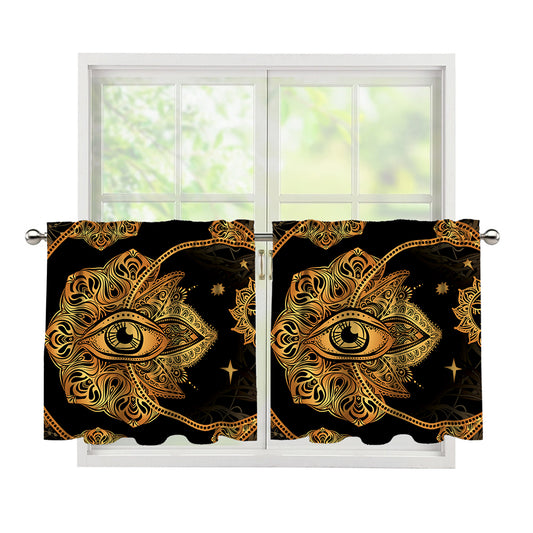 Bohemian Sun And Moon Print Tier Curtains