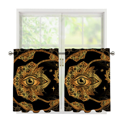 Bohemian Sun And Moon Print Tier Curtains