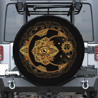 Bohemian Sun And Moon Print Tire Cover